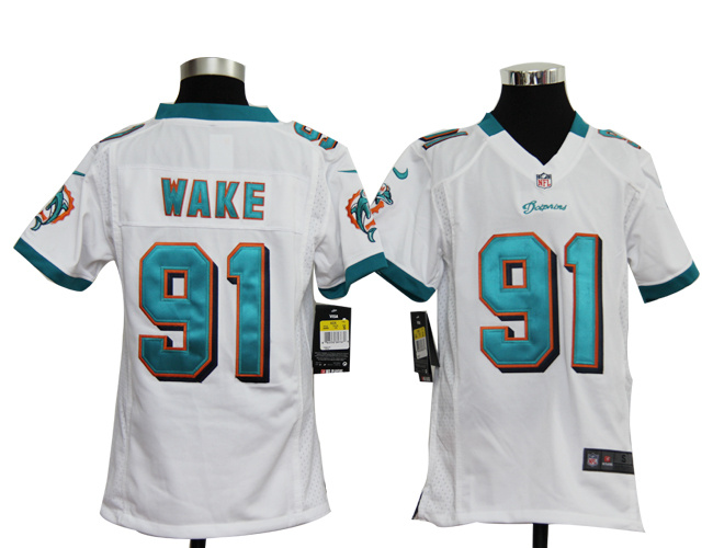 youths Jerseys nike Miami Dolphins 91 Cameron Wake white Game